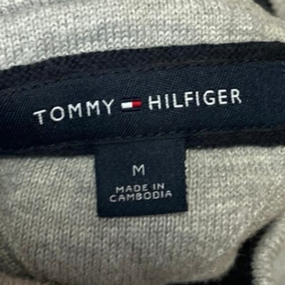 Tommy Hilfiger Men's Gray Long Sleeve 1/4 Zip High Neck Sweater Sweatshirt Top M - Picture 4 of 5